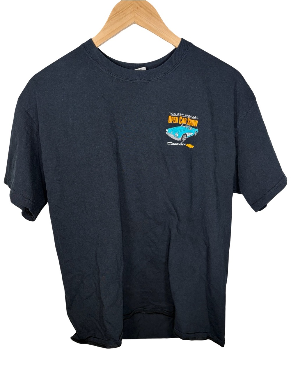 Gildan men’s large Black Open Car Show classic Graphic Tee 054T